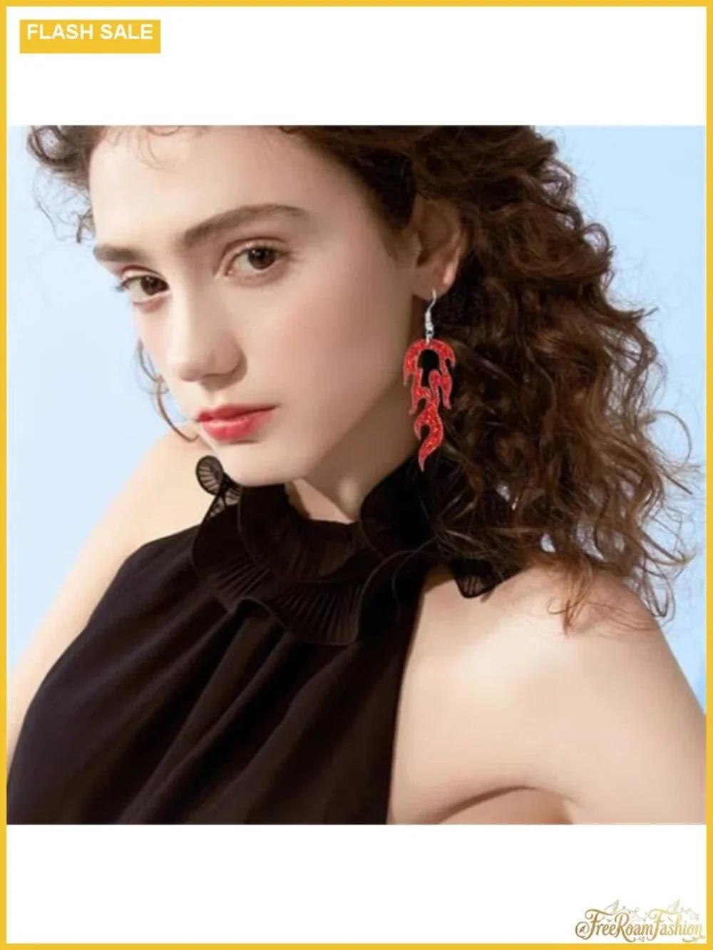 Flame Fire Earrings Women Lightweight Geometric Gothic Halloween Jewelry